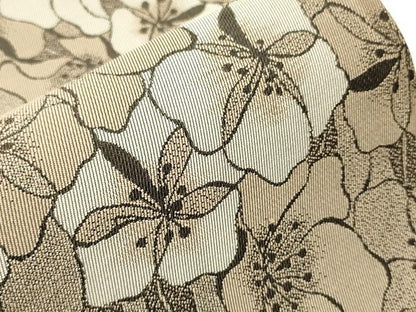 平和屋着物●両面　半幅帯　花尽し文　正絹　逸品　未使用　CABI4815ak