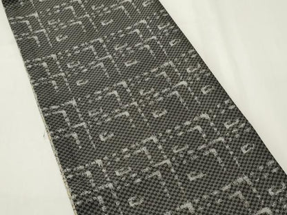 平和屋着物●両面　半幅帯　月　金銀糸　正絹　逸品　CABI4816ak
