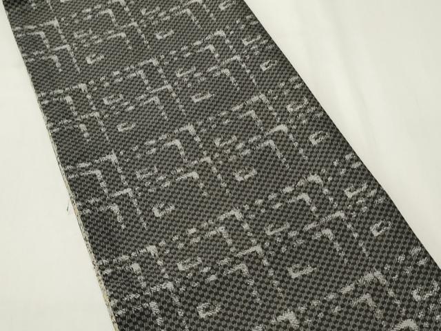 平和屋着物●両面　半幅帯　月　金銀糸　正絹　逸品　CABI4816ak