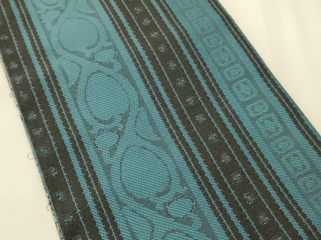 平和屋着物●着物作家　岡本龍三　西陣　両面　半幅帯　草花文　反端付き　正絹　逸品　未使用　CABI4817ak