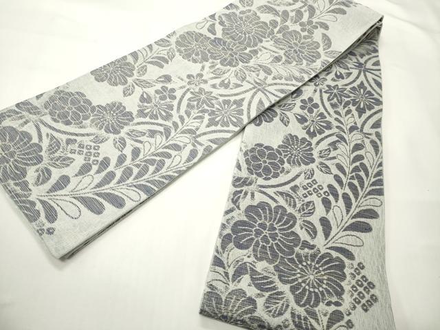 平和屋着物▽両面　半幅帯　スリーシーズン　春夏秋　辻が花　猫/ねこ　金糸　正絹　逸品　未使用　CABI4827ak