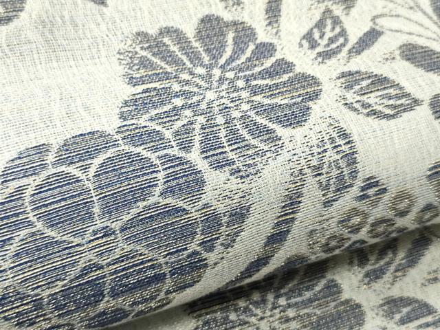 平和屋着物▽両面　半幅帯　スリーシーズン　春夏秋　辻が花　猫/ねこ　金糸　正絹　逸品　未使用　CABI4827ak