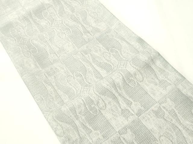 平和屋着物▽両面　半幅帯　スリーシーズン　春夏秋　辻が花　猫/ねこ　金糸　正絹　逸品　未使用　CABI4827ak