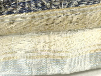 平和屋着物▽両面　半幅帯　スリーシーズン　春夏秋　辻が花　猫/ねこ　金糸　正絹　逸品　未使用　CABI4827ak