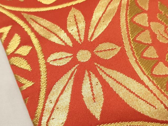 平和屋着物●男性　角帯　正倉院花丸文　金銀糸　正絹　逸品　CABI4873ak