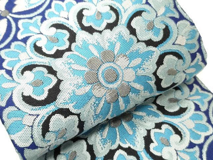 平和屋着物●男性　両面　角帯　正倉院花蝶文　正絹　逸品　CABI4875ak