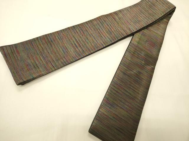 平和屋着物●男性　両面　角帯　霞文　金銀糸　正絹　逸品　CABI4893ak