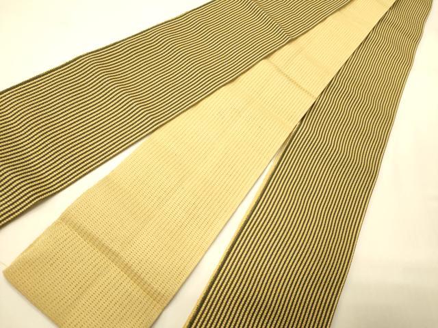 平和屋着物＊夏物　男性　本場筑前博多織　両面　角帯　縞　正絹　逸品　CABI4894ak
