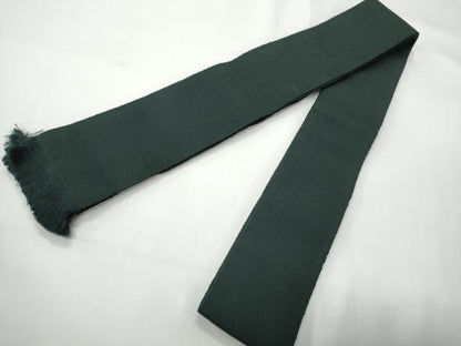 平和屋着物●男性　角帯　紬地　深緑色　正絹　逸品　CABI4899ak