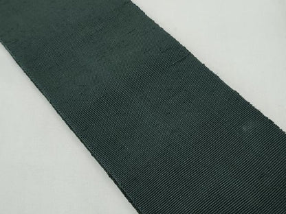 平和屋着物●男性　角帯　紬地　深緑色　正絹　逸品　CABI4899ak