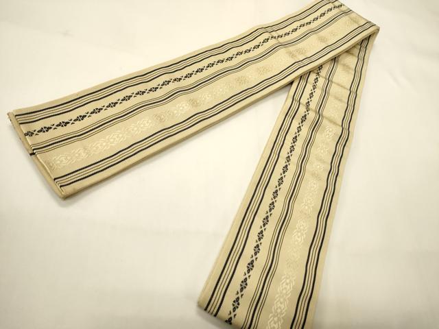 平和屋着物●男性　本場筑前博多織　角帯　献上柄　正絹　逸品　CABI4908ak