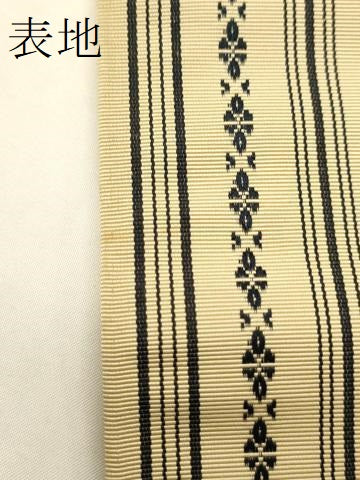 平和屋着物●男性　本場筑前博多織　角帯　献上柄　正絹　逸品　CABI4908ak