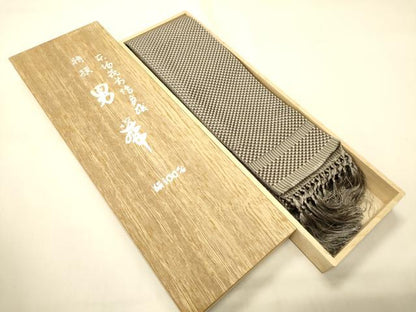 平和屋着物●男性　本場筑前博多織　角帯　吉祥文　証紙・共箱付き　正絹　逸品　CABI4913ak
