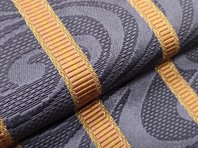 平和屋着物●本場筑前博多織　半幅帯　流水間道　金糸　正絹　逸品　CABI4918ak　