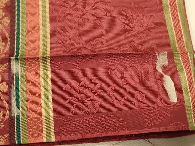 平和屋着物●本場筑前博多織　半幅帯　草花間道　正絹　逸品　CABI4921ak