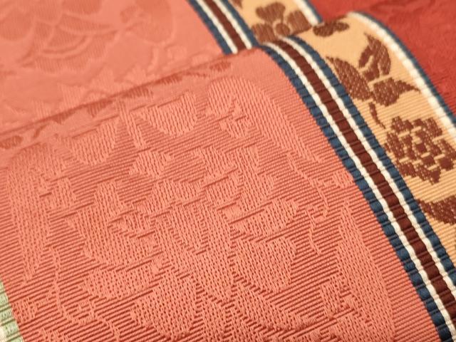 平和屋着物●本場筑前博多織　半幅帯　脇山忠道作　小袋帯　花間道　証紙付き　正絹　逸品　CABI4923ak