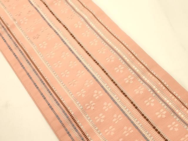 平和屋着物●本場筑前博多織　半幅帯　小袋帯　苺錦　証紙付き　正絹　逸品　CABI4925ak