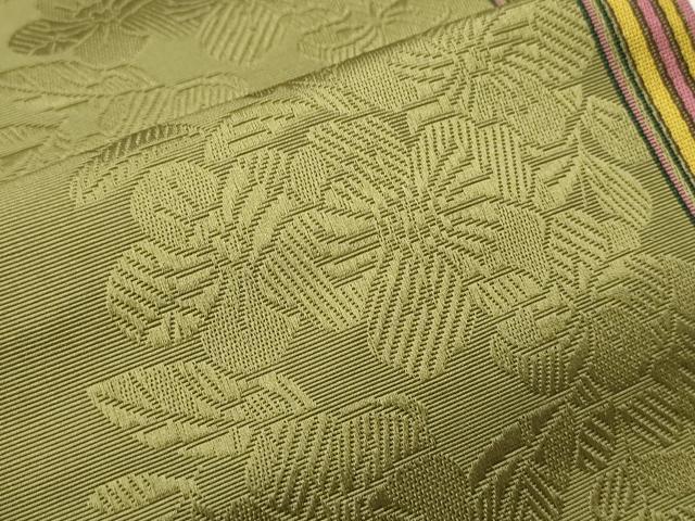 平和屋着物●本場筑前博多織　半幅帯　小野和也作　小袋帯　草花文　証紙付き　正絹　逸品　未使用　CABI4929ak