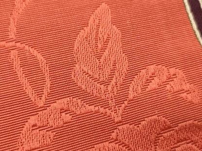平和屋着物●本場筑前博多織　半幅帯　脇山公詞作　小袋帯　花唐草間道　証紙付き　正絹　逸品　CABI4930ak