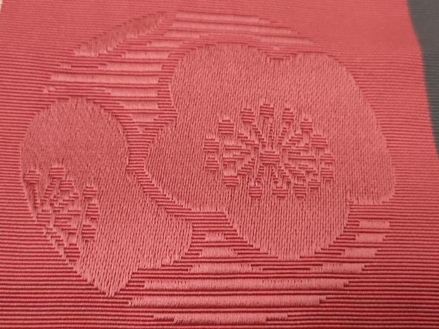 平和屋着物●本場筑前博多織　半幅帯　梅丸文　正絹　逸品　CABI4935ak