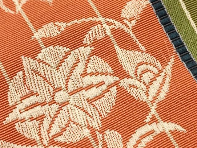 平和屋着物●本場筑前博多織　半幅帯　今津功市作　小袋帯　朝顔間道　証紙付き　正絹　逸品　CABI4940ak