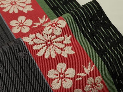 平和屋着物●本場筑前博多織　半幅帯　小袋帯　花間道　証紙付き　正絹　逸品　CABI4950ak