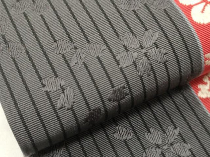 平和屋着物●本場筑前博多織　半幅帯　小袋帯　花間道　証紙付き　正絹　逸品　CABI4950ak