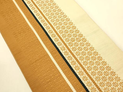 平和屋着物●本場筑前博多織　半幅帯　小袋帯　花間道　証紙付き　正絹　逸品　CABI4965ak