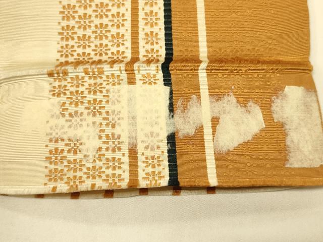 平和屋着物●本場筑前博多織　半幅帯　小袋帯　花間道　証紙付き　正絹　逸品　CABI4965ak