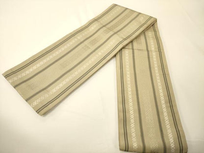 平和屋着物●本場筑前博多織　半幅帯　献上柄　正絹　逸品　CABI4985ak