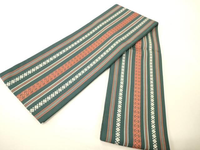平和屋着物●本場筑前博多織　半幅帯　献上柄　正絹　逸品　CABI4987ak