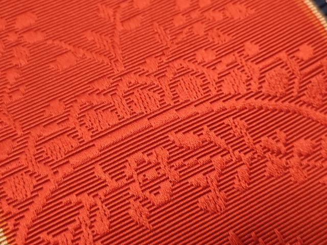 平和屋着物○本場筑前博多織 半幅帯 草花間道 証紙付き 正絹 逸品