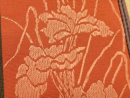平和屋着物●本場筑前博多織　半幅帯　井上絹織謹製　花間道　証紙付き　正絹　逸品　未使用　CABI4997ak