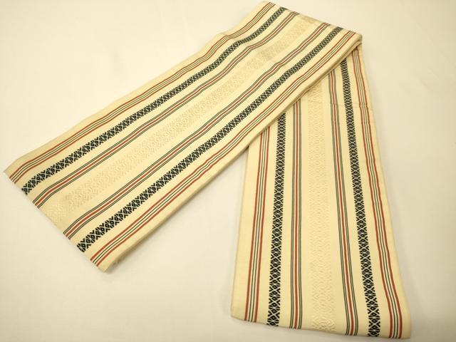 平和屋着物○本場筑前博多織 半幅帯 献上柄 正絹 逸品 CABI5006ak