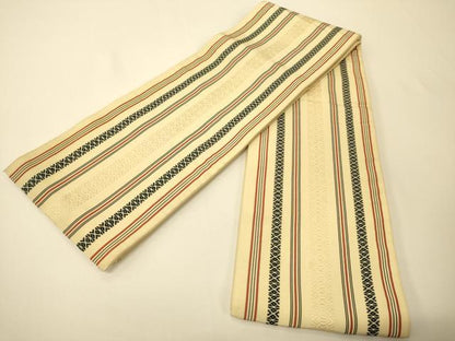 平和屋着物●本場筑前博多織　半幅帯　献上柄　正絹　逸品　CABI5006ak