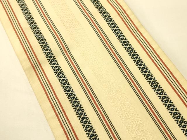 平和屋着物○本場筑前博多織 半幅帯 献上柄 正絹 逸品 CABI5006ak