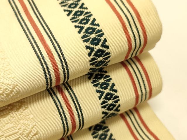 平和屋着物●本場筑前博多織　半幅帯　献上柄　正絹　逸品　CABI5006ak