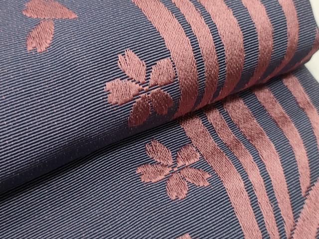 平和屋着物●本場筑前博多織　半幅帯　吉祥舞桜文　正絹　逸品　CABI5009ak