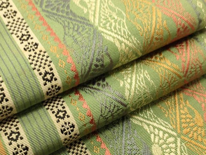 平和屋着物●本場筑前博多織　半幅帯　双鶴文　証紙付き　正絹　逸品　CABI5010ak