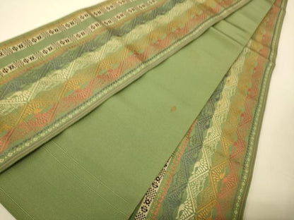 平和屋着物●本場筑前博多織　半幅帯　双鶴文　証紙付き　正絹　逸品　CABI5010ak