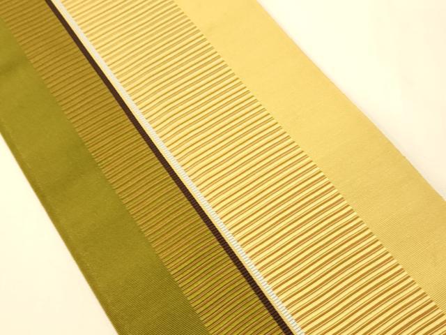 平和屋着物●本場筑前博多織　半幅帯　原田織物謹製　変わり横段文　正絹　逸品　CABI5019ak