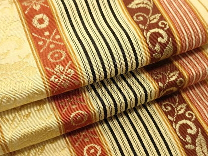 平和屋着物●本場筑前博多織　半幅帯　草花間道　正絹　逸品　CABI5023ak