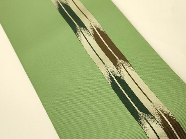 平和屋着物●本場筑前博多織　半幅帯　間道　正絹　逸品　未使用　CABI5027ak