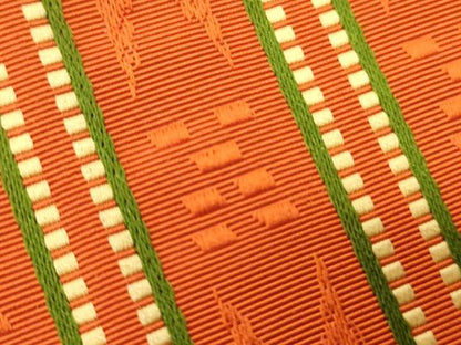 平和屋着物●本場筑前博多織　半幅帯　幾何学間道　証紙付き　正絹　逸品　CABI5042ak