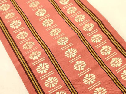 平和屋着物●本場筑前博多織　半幅帯　花間道　証紙付き　正絹　逸品　CABI5048ak