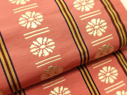 平和屋着物●本場筑前博多織　半幅帯　花間道　証紙付き　正絹　逸品　CABI5048ak