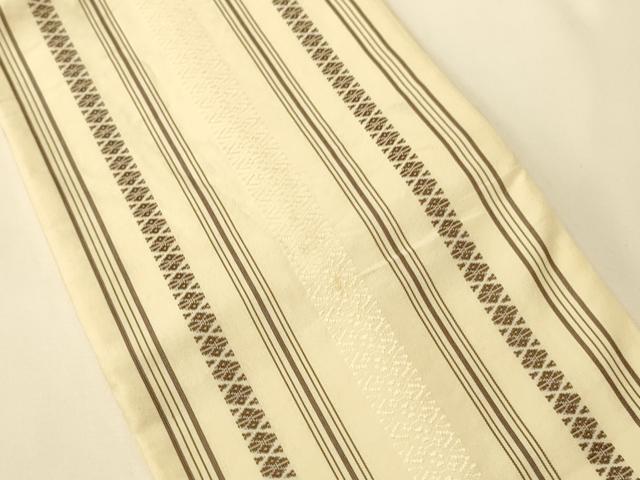 平和屋着物●本場筑前博多織　半幅帯　献上柄　正絹　逸品　CABI5049ak
