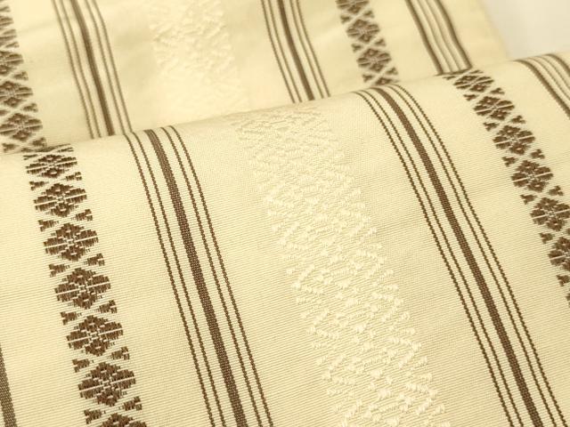 平和屋着物●本場筑前博多織　半幅帯　献上柄　正絹　逸品　CABI5049ak