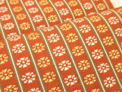 平和屋着物●本場筑前博多織　両面　半幅帯　花間道　正絹　逸品　CABI5051ak
