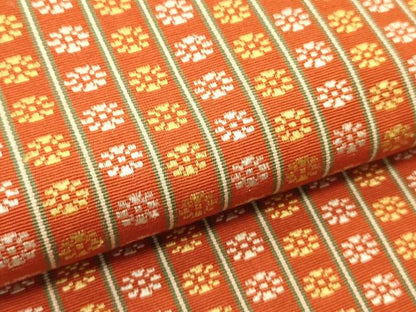 平和屋着物●本場筑前博多織　両面　半幅帯　花間道　正絹　逸品　CABI5051ak